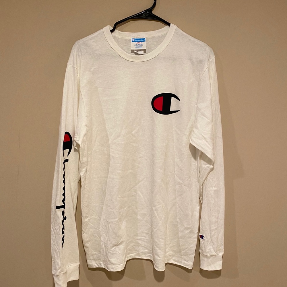 Champion White Long-sleeve T-shirt - Large